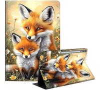 Case for Samsung Galaxy Tab S10 Ultra/Galaxy Tab S9/S8 Ultra 14.6-Inch, Slim PU Leather Stand Cover with Auto Wake/Sleep, Multi-Angle Viewing & Shockproof, Cute Fox