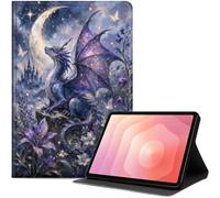 Case for Samsung Galaxy Tab S11 11-inch 2025, Slim PU Leather Folio Cover with Auto Wake/Sleep, Shockproof TPU Back, Multi-Angle Stand Cover for Work School, Blue Dragon Fantasy Moon