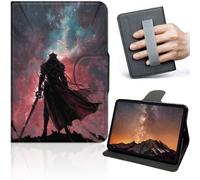 Case for Samsung Galaxy Tab S11 2025 11 Inch 5G, 360° Rotating Stand Tablet Cover with Hand Strap, Auto Wake Sleep, Slim Protective PU Leather Case, Dark Knight Red Sky