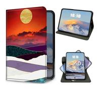 Case for Samsung Galaxy Tab S11 5G 11 Inch 2025 Slim PU Leather 360 Degree Rotating Multi-Angle Viewing Stand Cover with Auto Wake/Sleep for Samsung Tab S11 5G SM-X730/SM-X736B, Art Mountain Sun