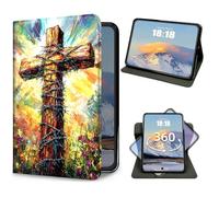 Case for Samsung Galaxy Tab S11 5G 11 Inch 2025 Slim PU Leather 360 Degree Rotating Multi-Angle Viewing Stand Cover with Auto Wake/Sleep for Samsung Tab S11 5G SM-X730/SM-X736B, Art Christian Cross