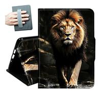 Case for Samsung Galaxy Tab S11 Ultra 5G 14.6 Inch 2025,with Hand Straps and Auto Wake/Sleep PU Leather Slim Multiple Angles Stand Smart Cover for Samsung Tab S11 Ultra,Cool Lion