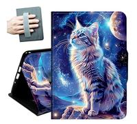 Case for Samsung Galaxy Tab S11 Ultra 5G 14.6 Inch 2025,with Hand Straps and Auto Wake/Sleep PU Leather Slim Multiple Angles Stand Smart Cover for Samsung Tab S11 Ultra,Starry Skys Cat