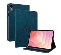 Case for Samsung Galaxy Tab S11 with Butterfly Pattern Faux Leather Blue