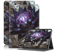 Case for Samsung Galaxy Tab S5e 10.5 2019 Model SM-T720/T725/T727, Adjustable Stand Galaxy Tab S5e Case, PU Leather Cover with Auto Sleep/Wake for Galaxy T720 Tablet Case, Black Lotus Flower