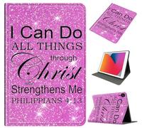 Case for Samsung Galaxy Tab S5e 10.5 Inch 2019 (SM-T720/T725), Slim PU Leather Folio Stand Cover with Auto Sleep/Wake, Shockproof Protective Shell for Galaxy Tab S5e Tablet, Pink Glitter Bible 4-13