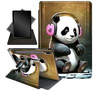Case for Samsung Galaxy Tab S6 10.5" 2019,360 Degree Rotating Folding Stand + Multi-Angle Adjustment,with Auto Sleep/Wake,for Galaxy Tab S6 10.5 inch 2019 SM-T860/T865/T867,Cute Music Panda