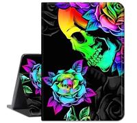 Case for Samsung Galaxy Tab S6 10.5" 2019 (Model SM-T860/T865/T867),Slim Lightweight Smart Shell Stand Cover with Auto Wake/Sleep for Galaxy Tab S6 10.5 Inch (2019 Release),Colorful Skull Rose Flower