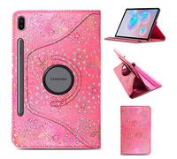Case for Samsung Galaxy Tab S6 2019, with S Pen Support, Front support Ultra Slim Lightweight 360 Rotating Stand Strong Back Cover, for 10.5 Inch Samsung Tab S6 SM-T860/T865 - Rose On Pink Glitter