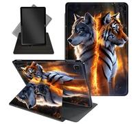 Case for Samsung Galaxy Tab S6 Lite 10.4'' 2024/2022/2020,360 Degree Rotating Swivel PU Leather Stand Flip Folio Cover with Auto Wake/Sleep for Tab S6 Lite Tablet,A Wolf and A Tiger