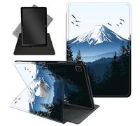 Case for Samsung Galaxy Tab S6 Lite 10.4'' 2024/2022/2020,360 Degree Rotating Swivel PU Leather Stand Flip Folio Cover with Auto Wake/Sleep for Tab S6 Lite Tablet,Mount Fuji with Snow-Capped