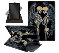 Case for Samsung Galaxy Tab S6 Lite 10.4'' 2024/2022/2020,360 Degree Rotating Swivel PU Leather Stand Flip Folio Cover with Auto Wake/Sleep for Tab S6 Lite Tablet,Two Skeleton Angels in Love