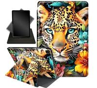 Case for Samsung Galaxy Tab S6 Lite 10.4-Inch 2024/2022/2020,360 Degree Rotating Stand Smart Protective Cover Case for All-New Galaxy Tab S6 Lite 10.4 inch Tablet,Flowers Cheetah