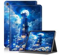 Case for Samsung Galaxy Tab S6 Lite 10.4 Inch 2024/2022/2020, Adjustable Stand Galaxy Tab S6 Lite Case, PU Leather Cover with Auto Sleep/Wake for Samsung S6 Lite Tablet Case, Lighthouse Flowers