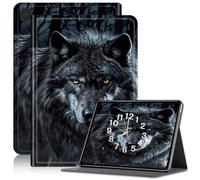 Case for Samsung Galaxy Tab S6 Lite 10.4 Inch 2024/2022/2020, Adjustable Stand Galaxy Tab S6 Lite Case, PU Leather Cover with Auto Sleep/Wake for Samsung S6 Lite Tablet Case, Fierce Black Wolf
