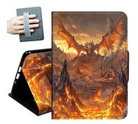 Case for Samsung Galaxy Tab S6 Lite 10.4 Inch 2024/2022/2020,with Hand Straps and Auto Wake/Sleep PU Leather Slim Multiple Angles Stand Smart Cover for Galaxy Tab S6 Lite,Flame Dragon