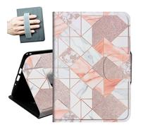 Case for Samsung Galaxy Tab S6 Lite 10.4 Inch 2024/2022/2020,with Hand Straps and Auto Wake/Sleep PU Leather Slim Multiple Angles Stand Smart Cover for Galaxy Tab S6 Lite,Rose Gold Marble