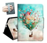 Case for Samsung Galaxy Tab S6 Lite 10.4 Inch 2024/2022/2020,with Hand Straps and Auto Wake/Sleep PU Leather Slim Multiple Angles Stand Smart Cover for Galaxy Tab S6 Lite,Hot air Balloon Butterfly