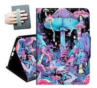 Case for Samsung Galaxy Tab S6 Lite 10.4 Inch 2024/2022/2020,with Hand Straps and Auto Wake/Sleep PU Leather Slim Multiple Angles Stand Smart Cover for Galaxy Tab S6 Lite,Mushrooms