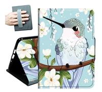 Case for Samsung Galaxy Tab S6 Lite 10.4 Inch 2024/2022/2020,with Hand Straps and Auto Wake/Sleep PU Leather Slim Multiple Angles Stand Smart Cover for Galaxy Tab S6 Lite,Watercolor Flowers Birds