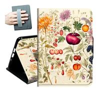 Case for Samsung Galaxy Tab S6 Lite 10.4 Inch 2024/2022/2020,with Hand Straps and Auto Wake/Sleep PU Leather Slim Multiple Angles Stand Smart Cover for Galaxy Tab S6 Lite,Colorful Fruits flowerss