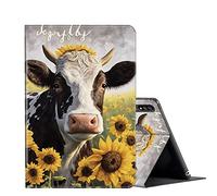 Case for Samsung Galaxy Tab S7 FE 12.4 inch 2021 (SM-T730/T733/T736/T738) Galaxy Tab S7 Plus Tablet Case,PU Leather Slim Stand Smart Cover for Samsung Tab S7 FE 5G-A Cow in The Sunflowers Field