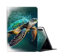 Case for Samsung Galaxy Tab S7 FE 12.4 inch 2021 (SM-T730/T733/T736/T738) Galaxy Tab S7 Plus Tablet Case,PU Leather Slim Stand Smart Cover for Samsung Tab S7 FE 5G-Green Sea Turtle