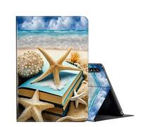 Case for Samsung Galaxy Tab S7 FE 12.4 inch 2021 (SM-T730/T733/T736/T738) Galaxy Tab S7 Plus Tablet Case,PU Leather Slim Stand Smart Cover for Samsung Tab S7 FE 5G-Summer Beach Sea Stars