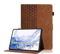 Case for Samsung Galaxy Tab S8 2022/ Galaxy Tab S7 2020 11 inch Premium PU Leather Folio Tablet Protective Cover Multi-Angle Adjustable Case with Stand Function, Card Slot and Magnetic Clasp - Brown