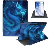 Case for Samsung Galaxy Tab S8 2022/S7 2020 11-Inch, 360° Rotating PU Leather Stand Cover with Auto Sleep/Wake, Shockproof TPU Backl, Blue Dragon
