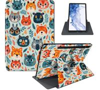 Case for Samsung Galaxy Tab S8 2022/S7 2020 11-Inch, 360° Rotating PU Leather Stand Cover with Auto Sleep/Wake, Shockproof TPU Backl, Cute Fox Pattern