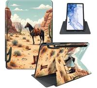 Case for Samsung Galaxy Tab S8 2022/S7 2020 11-Inch, 360° Rotating PU Leather Stand Cover with Auto Sleep/Wake, Shockproof TPU Backl, Desert Rider