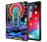 Case for Samsung Galaxy Tab S8 (2022) / S7 (2020) 11 Inch Ultra-Thin Slim Lightweight Shockproof Black TPU Silicone Protective Back Shell Cover for Kids Women,Girls Meditate