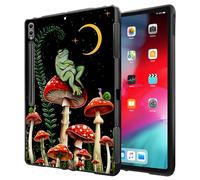 Case for Samsung Galaxy Tab S8 (2022) / S7 (2020) 11 Inch Ultra-Thin Slim Lightweight Shockproof Black TPU Silicone Protective Back Shell Cover for Kids Women,Mushroom Frog