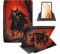 Case for Samsung Galaxy Tab S8 Plus 2022 / S7 FE 2021 / S7 Plus 2020 12.4-Inch, 360° Rotating PU Leather Stand Cover with Auto Sleep/Wake, Shockproof TPU Backl, Knight on Horse