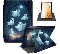 Case for Samsung Galaxy Tab S8 Plus 2022 / S7 FE 2021 / S7 Plus 2020 12.4-Inch, 360° Rotating PU Leather Stand Cover with Auto Sleep/Wake, Shockproof TPU Backl, Group of Ghosts