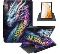 Case for Samsung Galaxy Tab S8 Plus 2022 / S7 FE 2021 / S7 Plus 2020 12.4-Inch, 360° Rotating PU Leather Stand Cover with Auto Sleep/Wake, Shockproof TPU Backl, Majestic Dragon