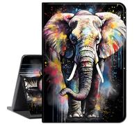 Case for Samsung Galaxy Tab S8 Plus 2022 / S7 FE 2021 / S7 Plus 2020 12.4-Inch,Slim Lightweight Smart Shell Stand Cover with Auto Wake/Sleep Case for Galaxy S7 FE,Colorful Elephant