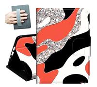 Case for Samsung Galaxy Tab S8 Plus 2022 / S7 FE 2021 / S7 Plus 2020 12.4-Inch,with Hand Straps and Auto Wake/Sleep PU Leather Slim Multiple Angles Stand Smart Cover,Pink Leopard Marble