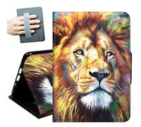Case for Samsung Galaxy Tab S8 Plus 2022 / S7 FE 2021 / S7 Plus 2020 12.4-Inch,with Hand Straps and Auto Wake/Sleep PU Leather Slim Multiple Angles Stand Smart Cover,Brown Lion