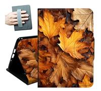 Case for Samsung Galaxy Tab S8 Plus 2022 / S7 FE 2021 / S7 Plus 2020 12.4-Inch,with Hand Straps and Auto Wake/Sleep PU Leather Slim Multiple Angles Stand Smart Cover,Yellow Maple Leaf