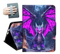Case for Samsung Galaxy Tab S8 Plus 2022 / S7 FE 2021 / S7 Plus 2020 12.4-Inch,with Hand Straps and Auto Wake/Sleep PU Leather Slim Multiple Angles Stand Smart Cover,Purple Dragon