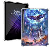 Case for Samsung Galaxy Tab S8 Plus/S7 FE/S7+12.4 inch, Galaxy Tab S8 Plus Slim Lightweight Scratch Resistant Soft TPU Clear Protective Cover for Galaxy Tab S7 FE Case, Moon Hawk Wolf