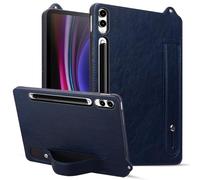 Case for Samsung Galaxy Tab S8 Plus/S7 FE/S7 Plus 12.4 Inch Soft Wrist Strap Design Shockproof with S-Pen Holder Official PU Leather Slim Fit Cover for Tab S8+ 2022 /S7 FE/ S7 Plus - Blue