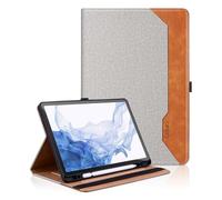 Case for Samsung Galaxy Tab S9 2023/S8 2022/S7 2020 11 Inch - PU Leather Business Folio Case with S Pen Holder, Support Multi-Angle Viewing and Auto Wake/Sleep, Gray