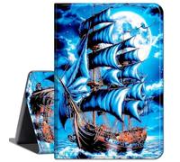 Case for Samsung Galaxy Tab S9 FE Plus /S9 Plus Tablet 12.4" 2023,Slim Lightweight Smart Shell Stand Cover with Auto Wake/Sleep Case for Galaxy Tab S9 Plus 5G 12.4 inch 2023,Moon Ocean Boat