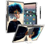 Case for Samsung Galaxy Tab S9 Plus 12.4 Inch 2023 Clear Case with Kickstand & Pencil Holder,Shockproof Back Cover Protective Silicone Case for Kids Women,American Girls