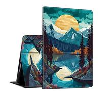 Case for Samsung Galaxy Tab S9 Plus 12.4 inch 2023 PU Leather Slim Multiple Angles Stand Smart Cover with Auto Wake/Sleep for Galaxy Tab S9+ Plus 12.4",Mountain Abstract Watercolor Art