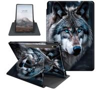 Case for Samsung Galaxy Tab S9/ S9 FE 5G Tablet Case, PU Leather 360 Degree Rotating Folio Stand Smart Cover for Galaxy Tab S9 FE 10.9''/ S9 11'', Auto Sleep/Wake, Wolf's Gaze