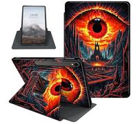 Case for Samsung Galaxy Tab S9/ S9 FE 5G Tablet Case, PU Leather 360 Degree Rotating Folio Stand Smart Cover for Galaxy Tab S9 FE 10.9''/ S9 11'', Auto Sleep/Wake, Red Eye